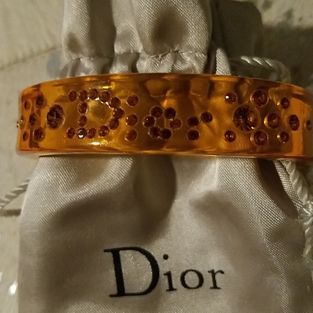 ❤❤❤New Vintage DIOR Lucite Cuff Swarovski Crystals